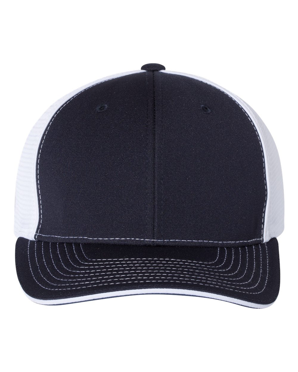 Front View of Navy/ White Split Pulse Sportmesh R-Flex Cap - 172