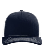 Front View of Navy/ White Sustainable Trucker Cap - 112RE