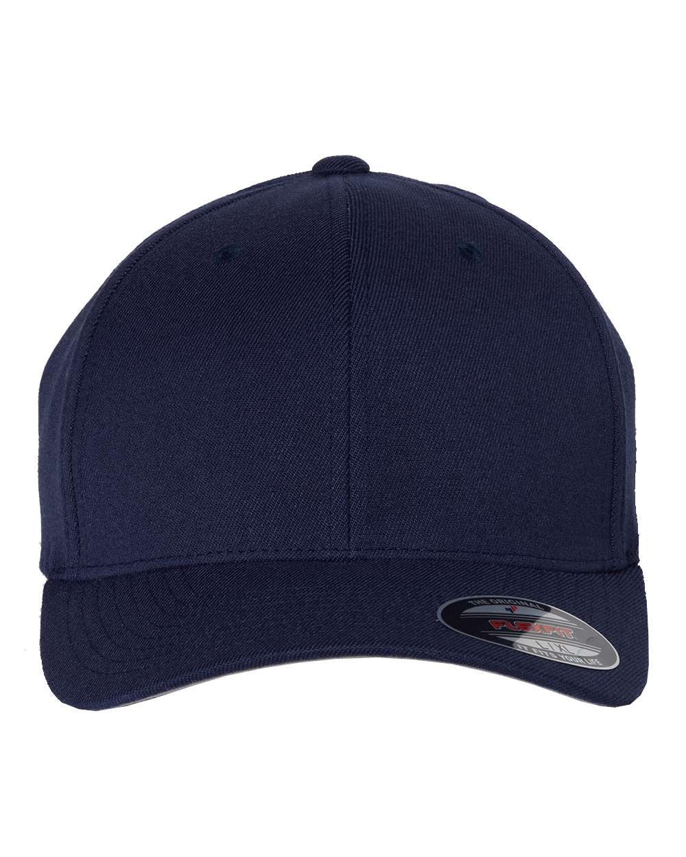 Front View of Navy Wool-Blend Cap - 6477