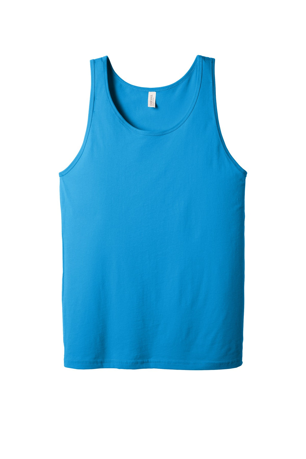 Front View of Neon Blue BELLA+CANVAS Unisex Jersey Tank. BC3480