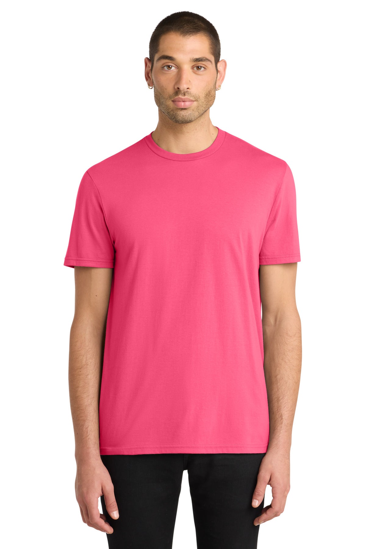 Front View of Neon Pink District Very Important Tee . DT6000