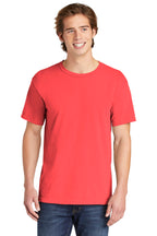 Front View of Neon Red Orng COMFORT COLORS Heavyweight Ring Spun Tee. 1717
