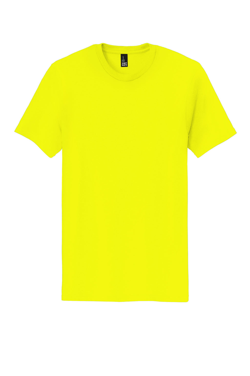 Front View of Neon Yellow District The Concert Tee DT5000