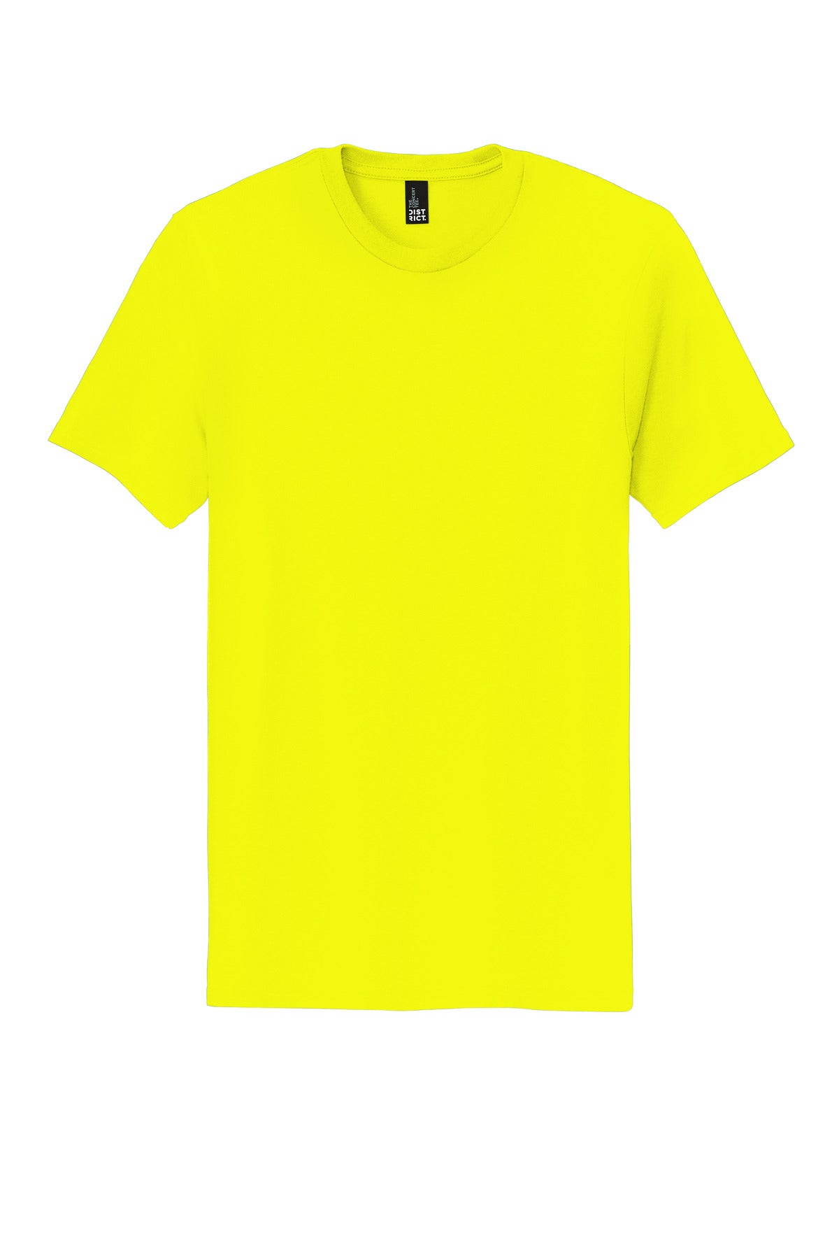 Front View of Neon Yellow District The Concert Tee DT5000