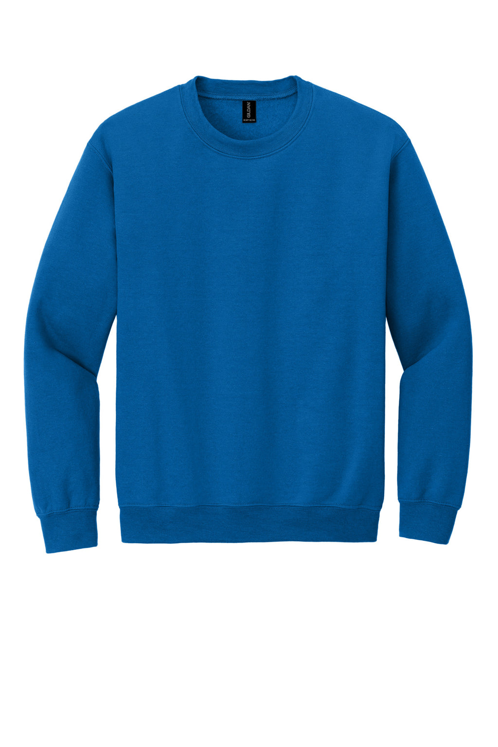 Front View of NeonBlue Gildan Heavy Blend Crewneck Sweatshirt. 18000