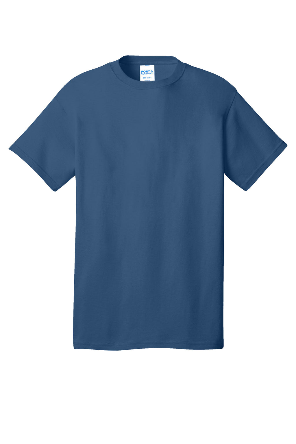 Front View of NeptuneBl Port & Co Core Cotton Tee. PC54