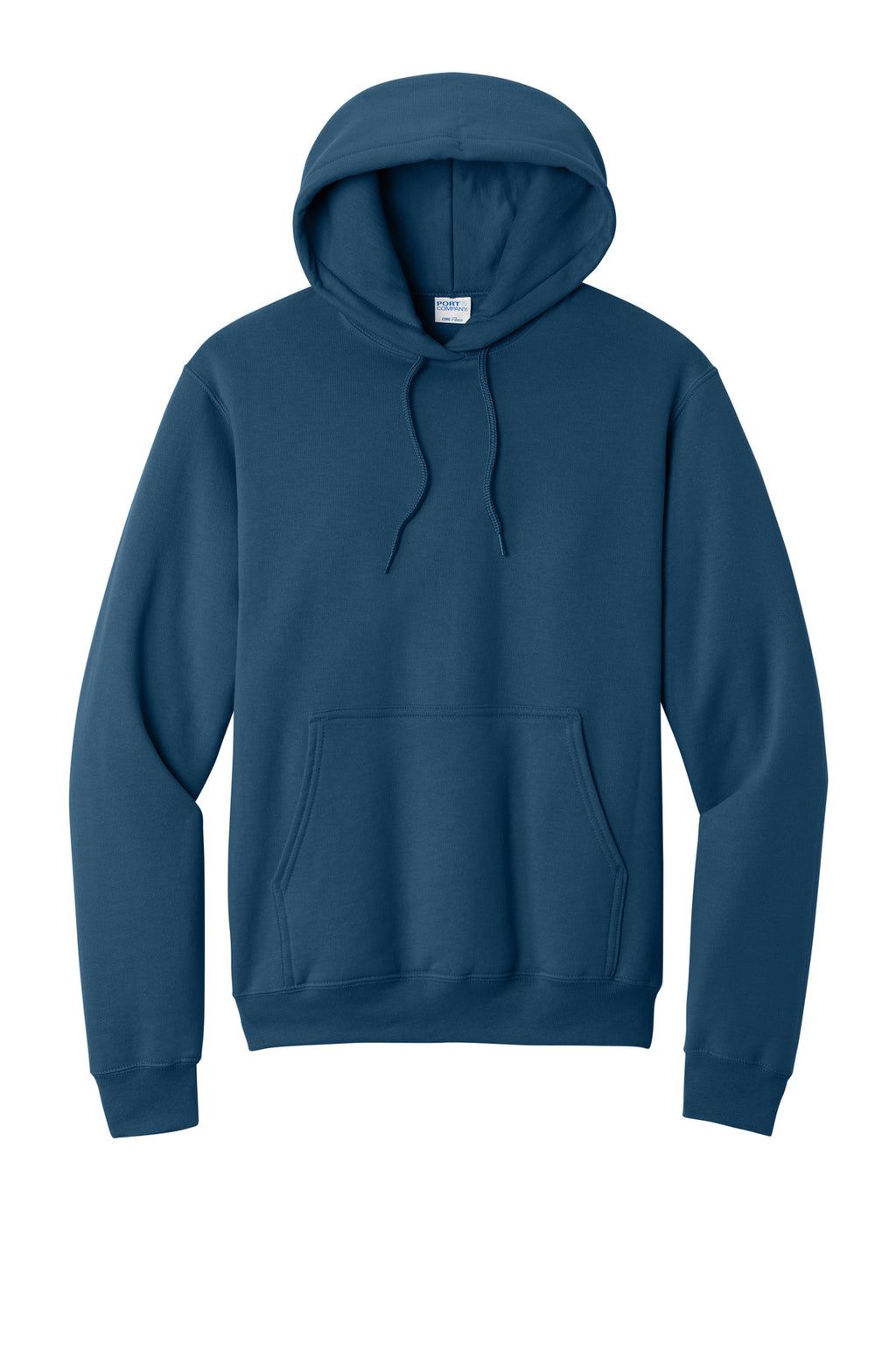 Front View of NeptuneBl Port & Co Core Fleece Pullover Hooded Sweatshirt. PC78H