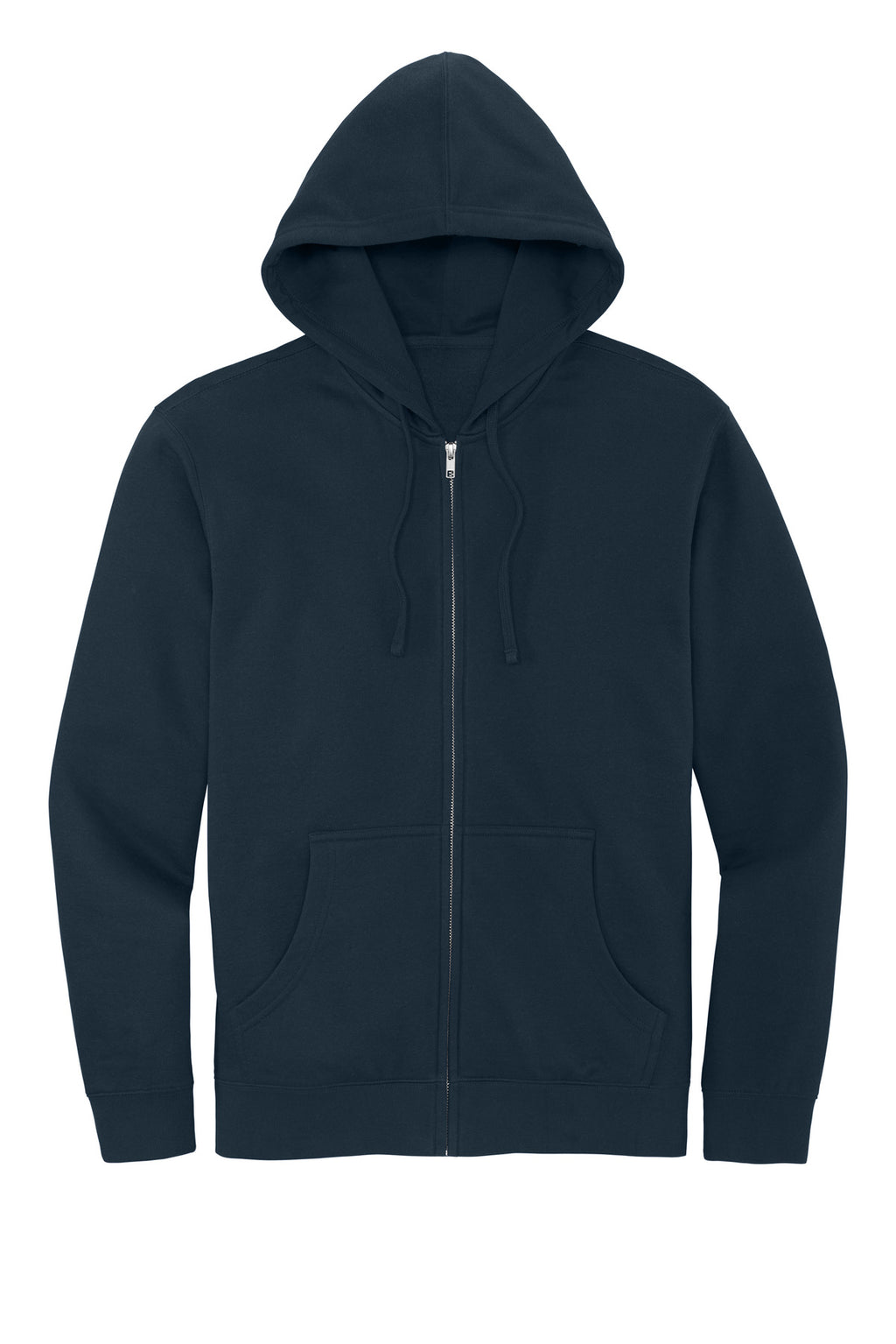 Front View of New Navy District V.I.T. Fleece Full-Zip Hoodie DT6102