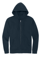 Front View of New Navy District V.I.T. Fleece Full-Zip Hoodie DT6102