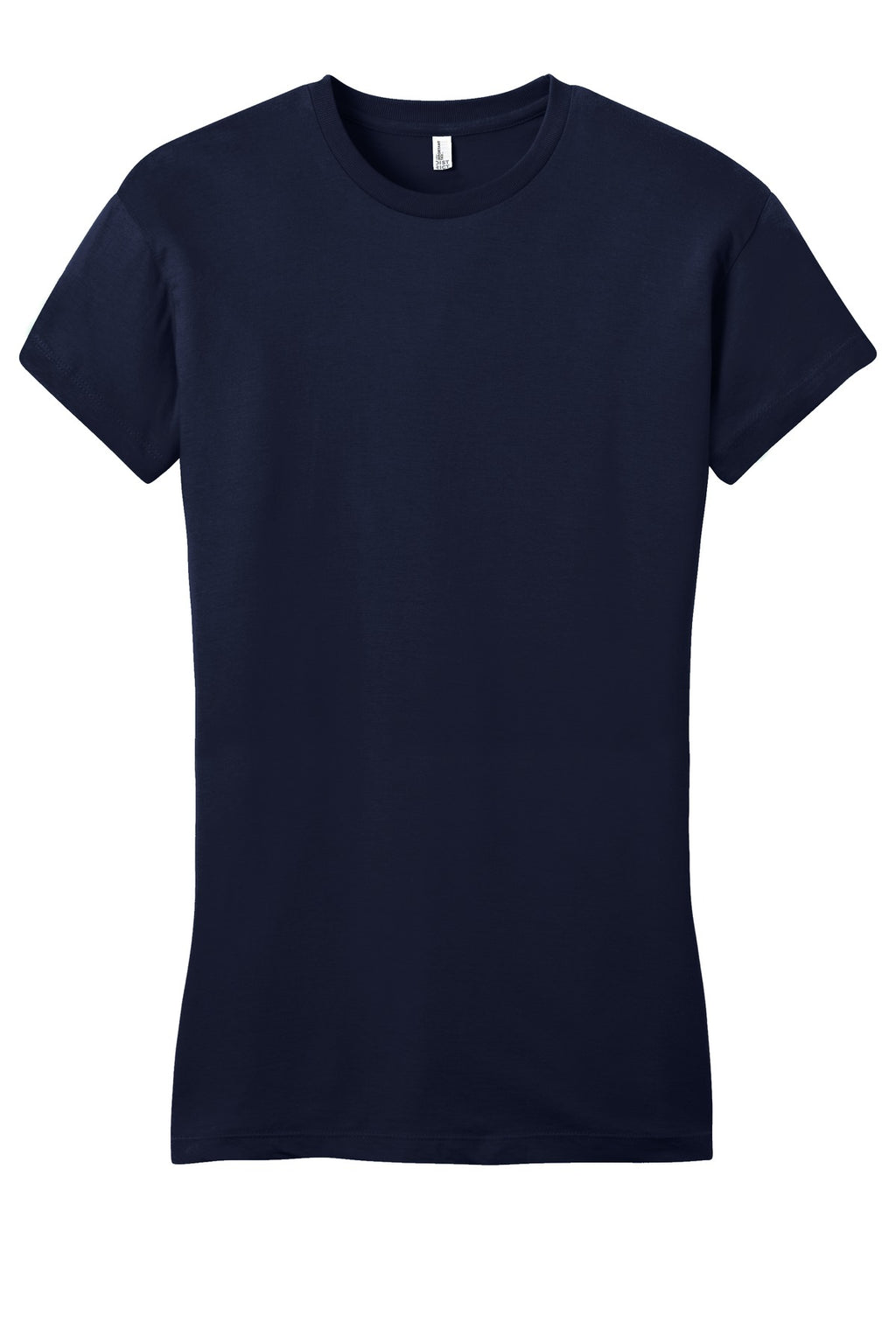 Front View of New Navy District Women's Fitted Very Important Tee . DT6001