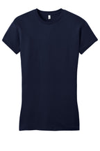 Front View of New Navy District Women's Fitted Very Important Tee . DT6001