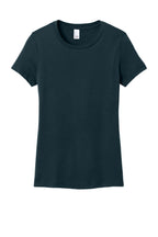 Front View of New Navy District Women's Perfect Weight Tee. DM104L