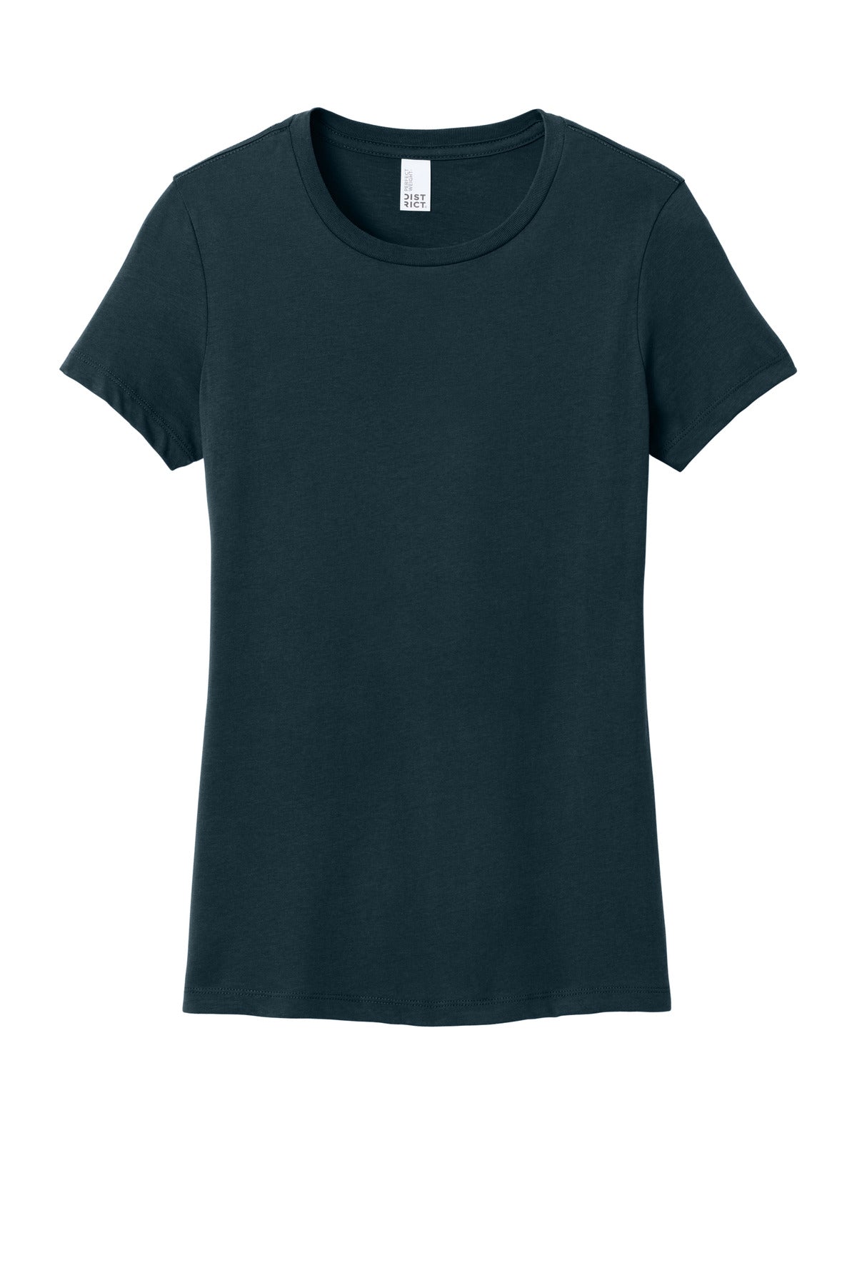 Front View of New Navy District Women's Perfect Weight Tee. DM104L