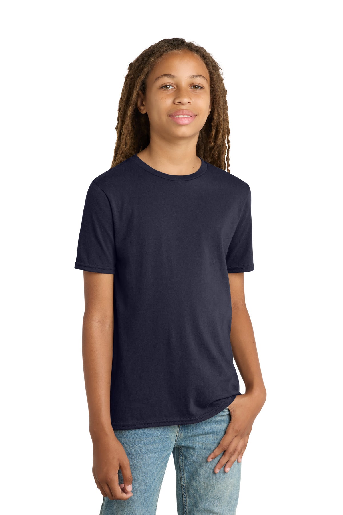 Front View of New Navy District Youth Very Important Tee . DT6000Y