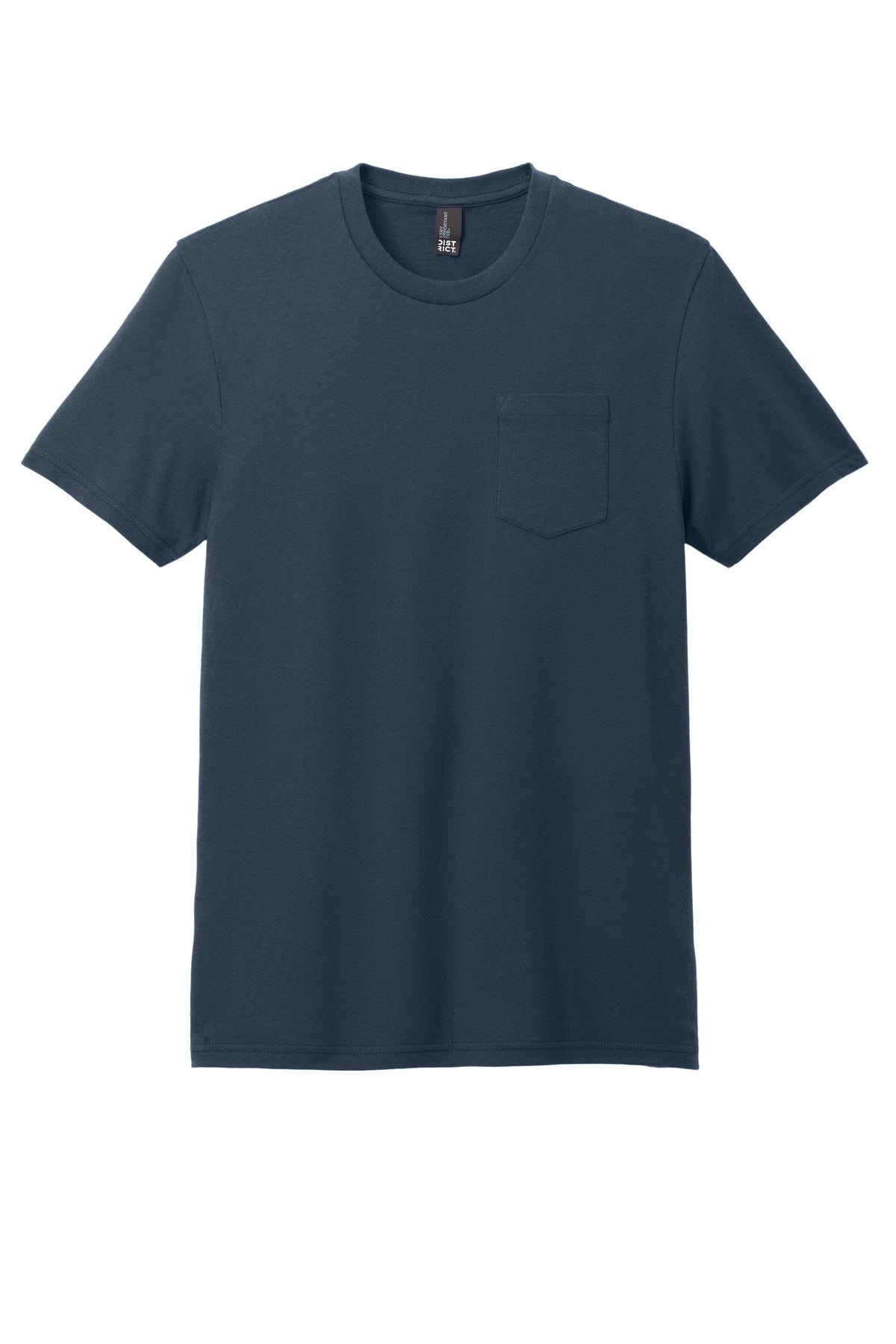 Front View of NewNavy District Very Important Tee with Pocket. DT6000P