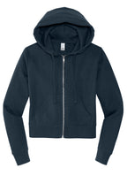 Front View of NewNavy District Women's V.I.T. Fleece Full-Zip Hoodie DT6103