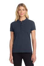 Front View of NightNavy Mercer+Mettle Women's Stretch Heavyweight Pique Polo MM1001