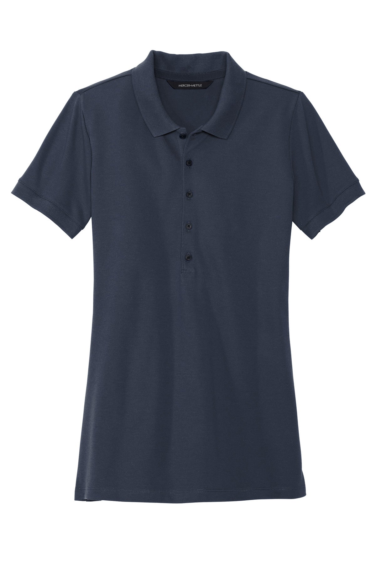 Front View of NightNavy Mercer+Mettle Women's Stretch Heavyweight Pique Polo MM1001