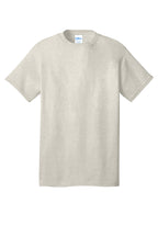 Front View of OatHthr Port & Co Core Cotton Tee. PC54