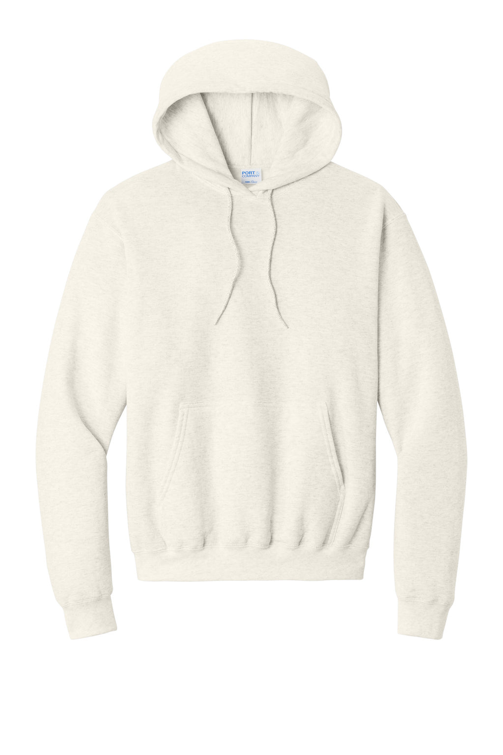 Front View of OatHthr Port & Co Core Fleece Pullover Hooded Sweatshirt. PC78H