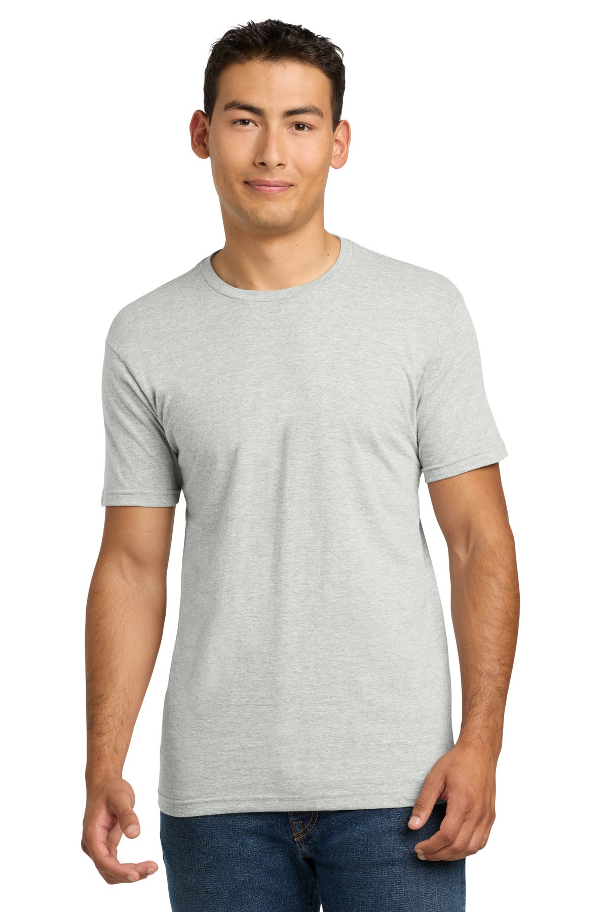 Front View of Oatmeal Next Level Apparel Adult Cotton Tee. NL3600