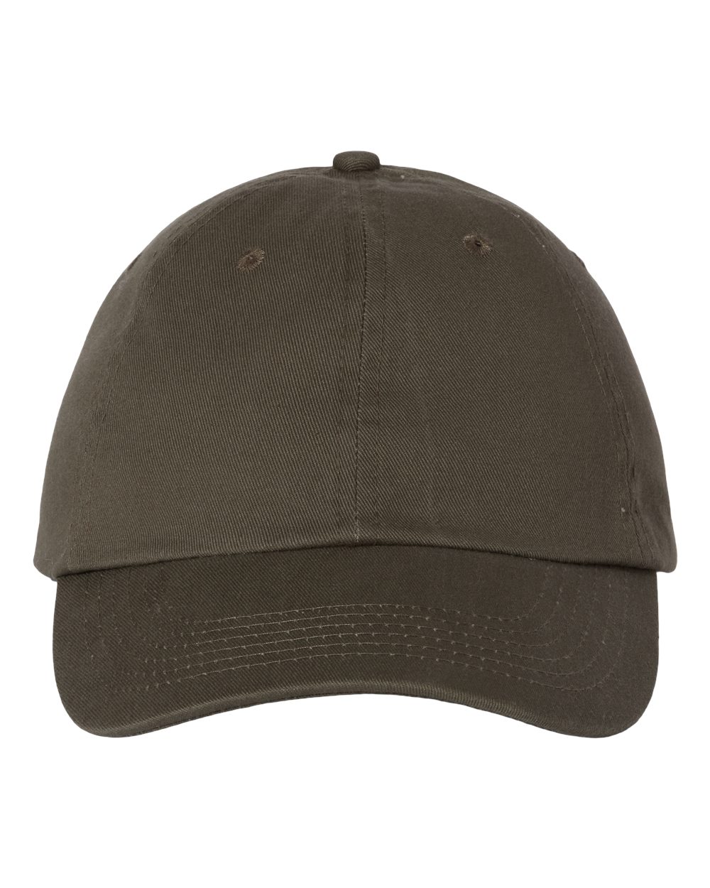 Front View of Olive Bio-Washed Classic Dad Hat - VC300A