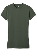 Front View of Olive District Women's Fitted Very Important Tee . DT6001