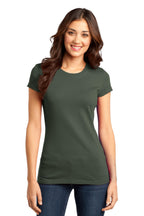 Front View of Olive District Women's Fitted Very Important Tee . DT6001