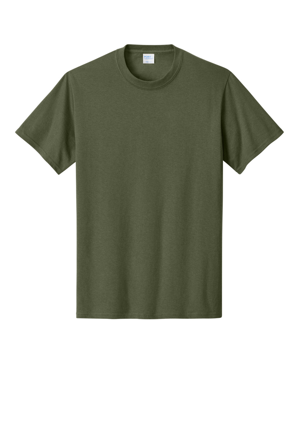 Front View of Olive Drab Grn Port & Co Core Cotton Tee. PC54