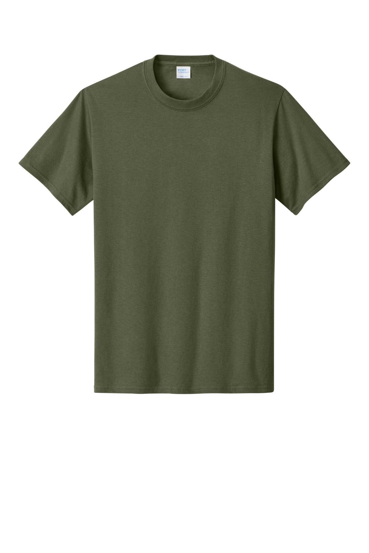 Front View of Olive Drab Grn Port & Co Core Cotton Tee. PC54