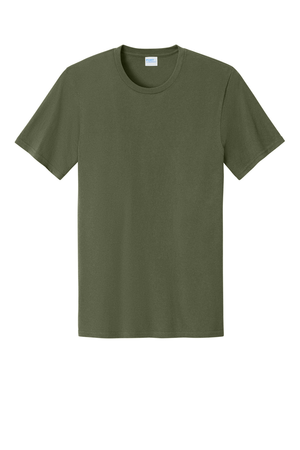 Front View of OlvDrabGn Port & Co Easy Cotton Tee PC43