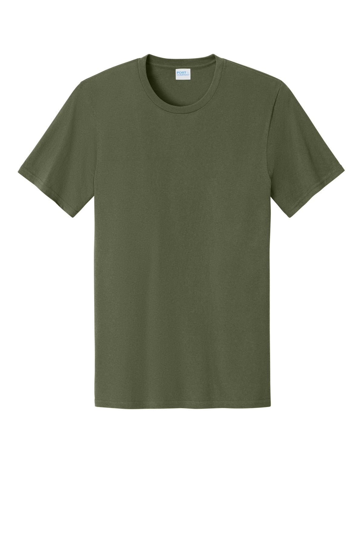 Front View of OlvDrabGn Port & Co Easy Cotton Tee PC43