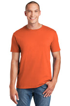 Front View of Orange Gildan Softstyle T-Shirt. 64000
