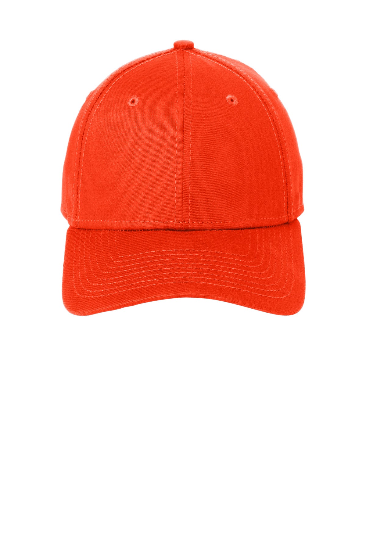 Front View of Orange New Era - Structured Stretch Cotton Cap. NE1000