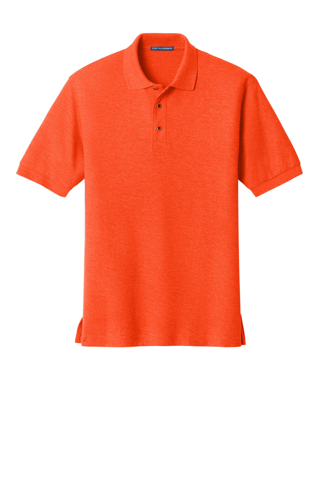 Front View of Orange Port Authority Silk Touch Polo K500