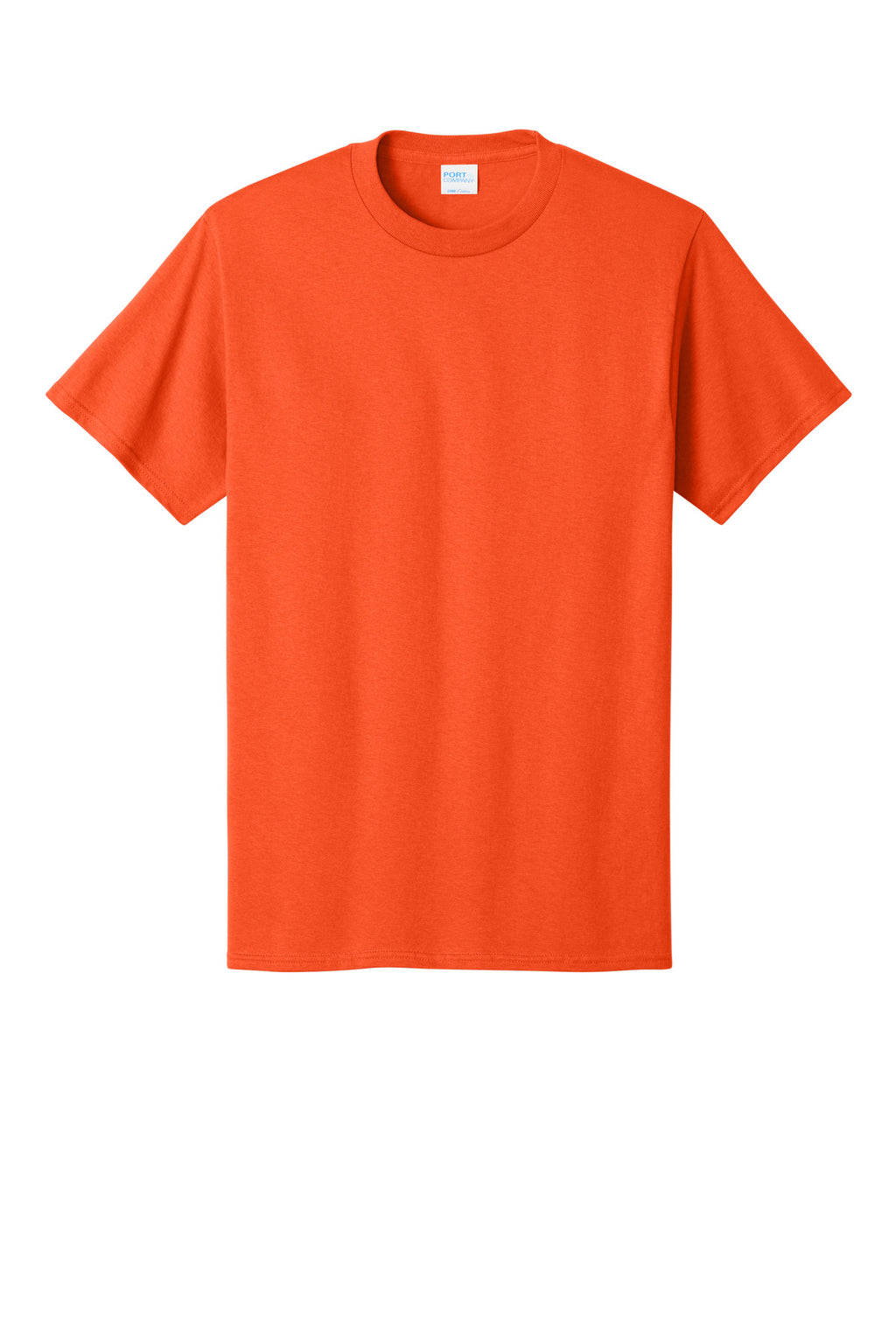 Front View of Orange Port & Co Core Cotton Tee. PC54