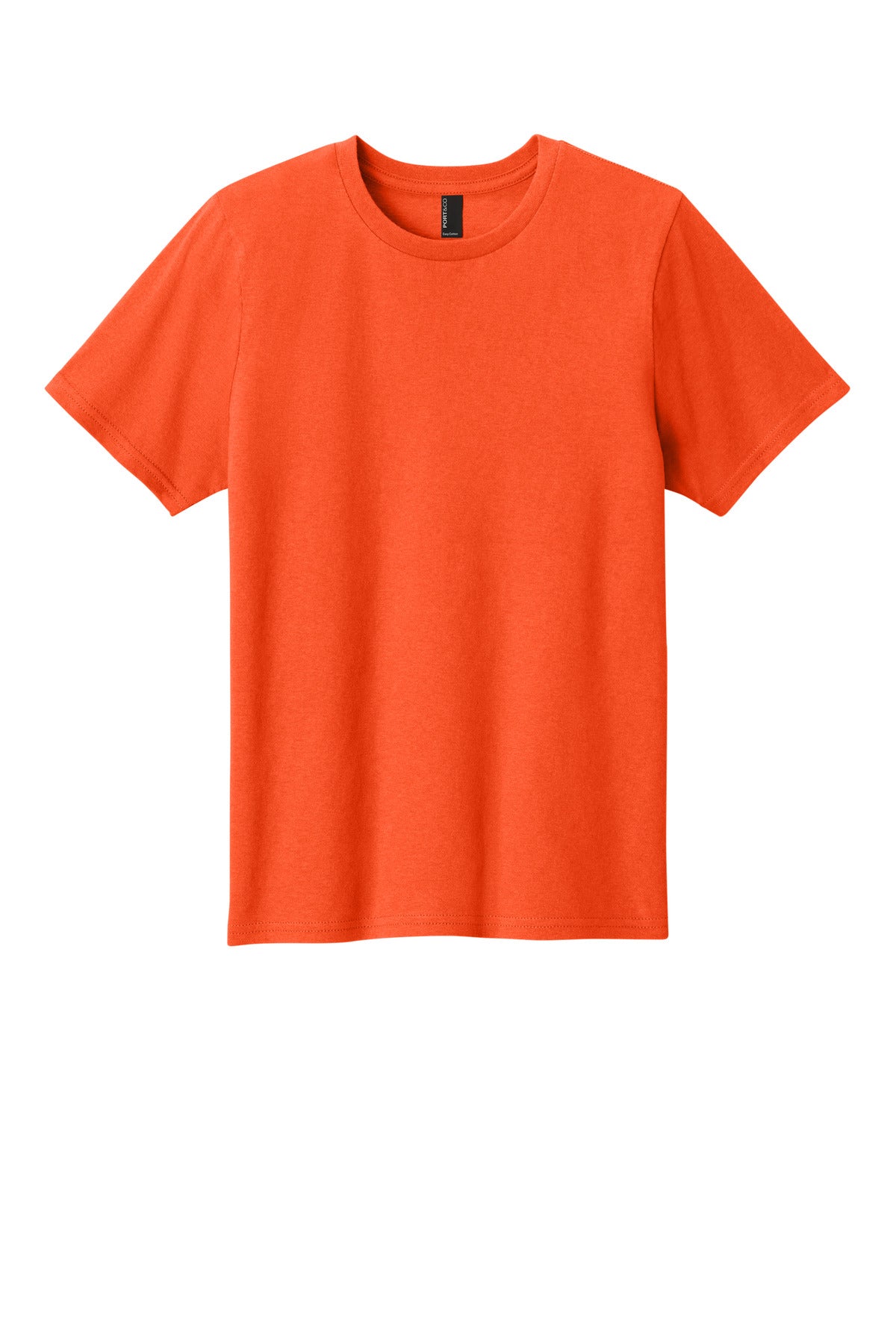 Front View of Orange Port & Co Youth Easy Cotton Tee PC43Y