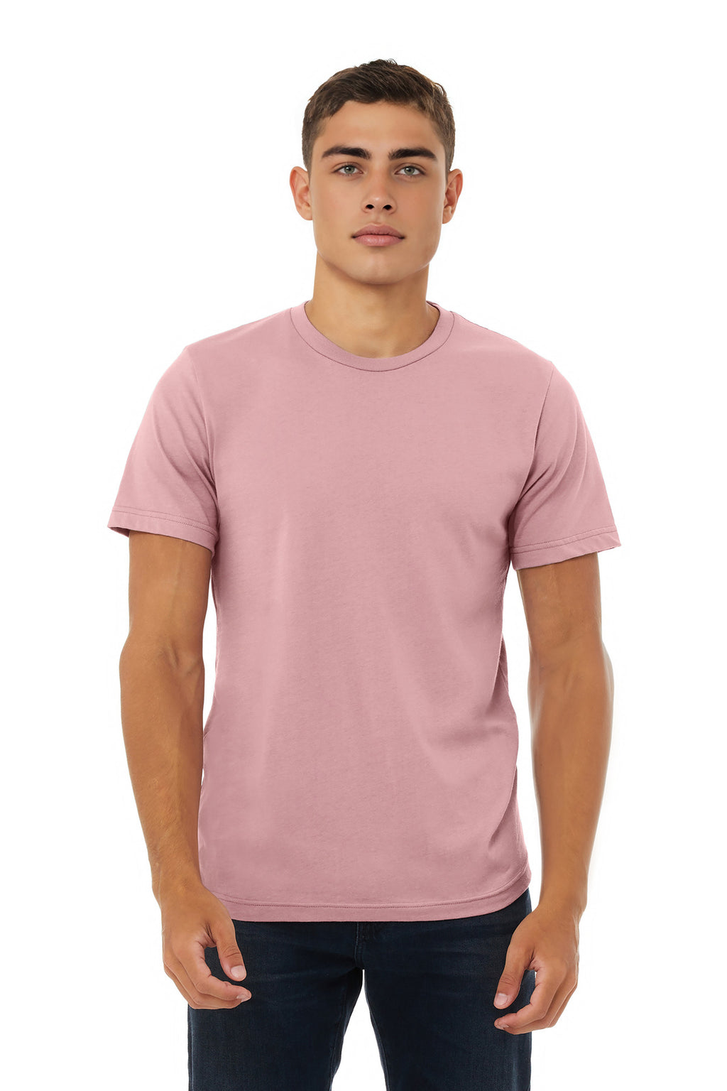 Front View of Orchid BELLA+CANVAS Unisex Jersey Short Sleeve Tee. BC3001