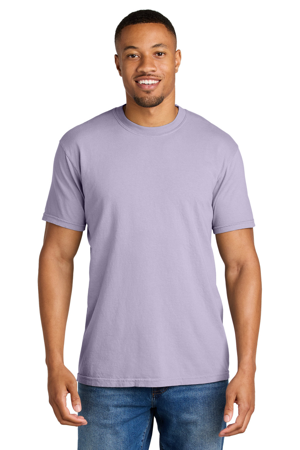 Front View of Orchid COMFORT COLORS Heavyweight Ring Spun Tee. 1717