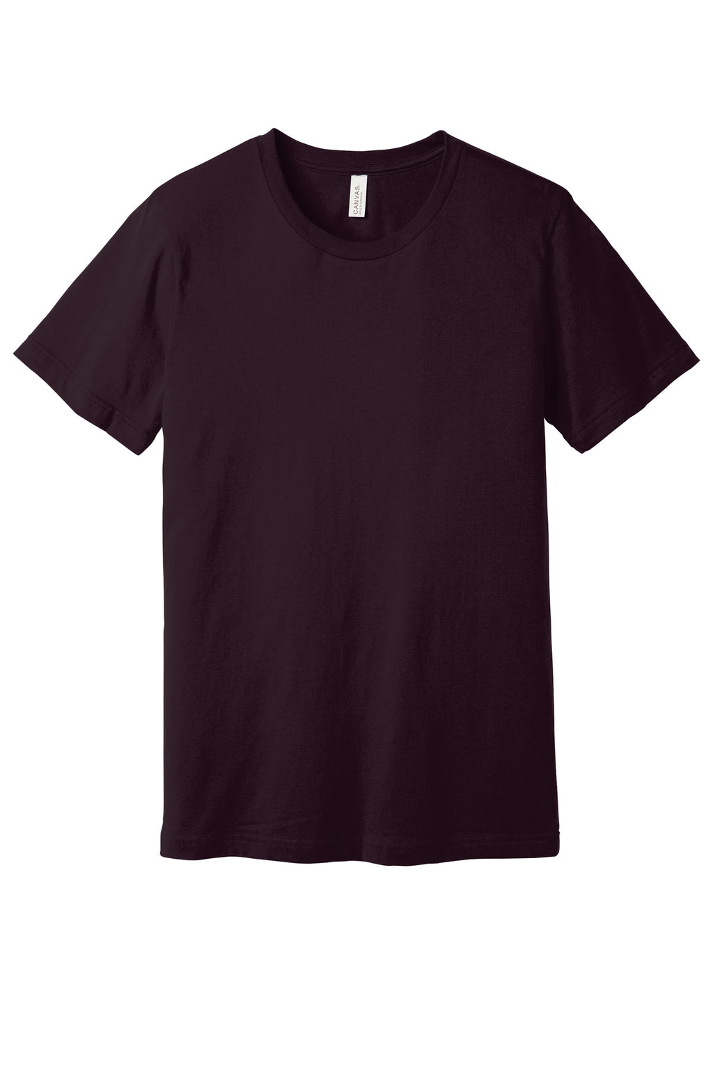 Front View of Oxblood Black BELLA+CANVAS Unisex Jersey Short Sleeve Tee. BC3001