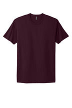 Front View of Oxblood Next Level Apparel Adult Cotton Tee. NL3600