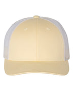 Front View of Pale Banana/ Birch Low Pro Trucker Cap - 115