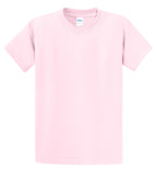 Front View of Pale Pink Port & Co Essential Tee. PC61