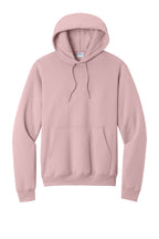 Front View of PaleBlush Port & Co Core Fleece Pullover Hooded Sweatshirt. PC78H