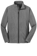 Front View of Pearl Grey Hth Port Authority Core Soft Shell Jacket. J317