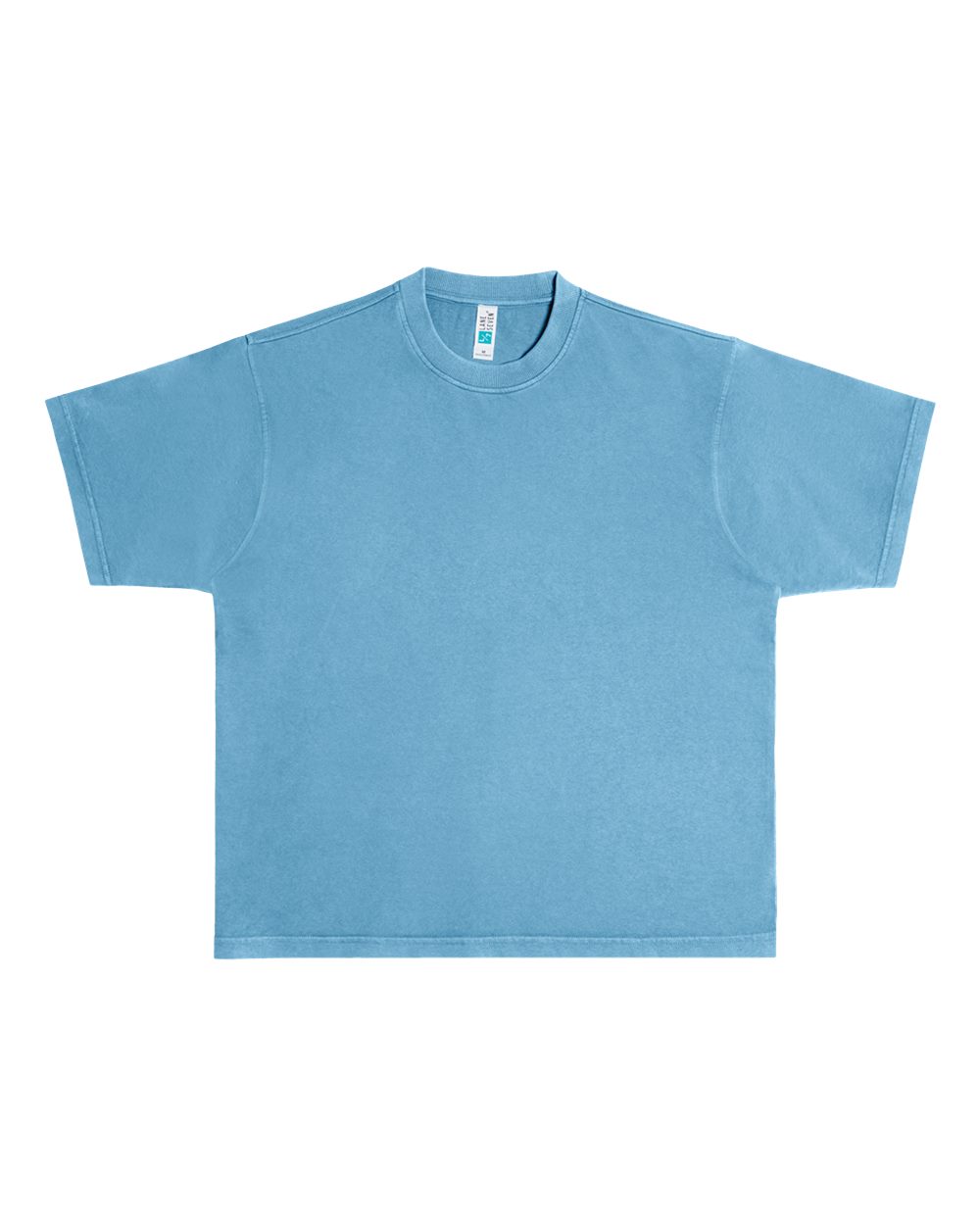 Front View of Pebble Blue Urban Heavyweight T-Shirt - LS16005