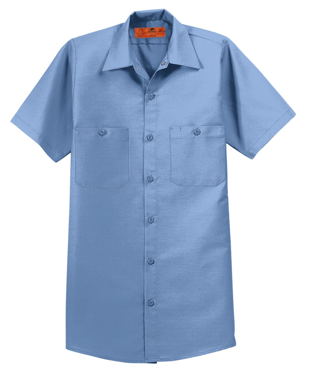 Front View of Petrol Blue Red Kap Short Sleeve Industrial Work Shirt. SP24