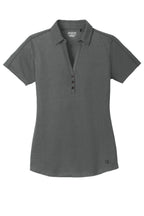Front View of Petrol Grey OGIO Women's Onyx Polo. LOG126