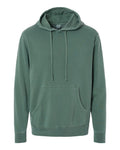 Front View of Pigment Alpine Green Midweight Pigment-Dyed Hooded Sweatshirt - PRM4500