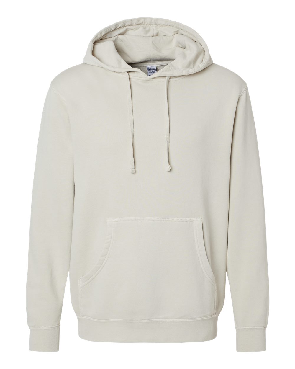Front View of Pigment Ivory Midweight Pigment-Dyed Hooded Sweatshirt - PRM4500